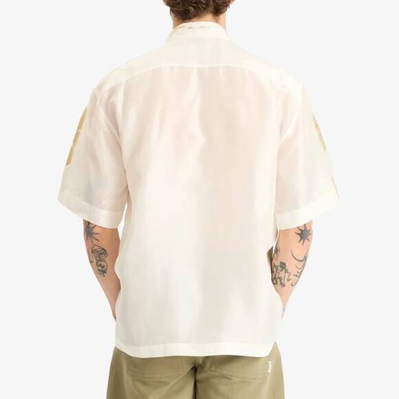 DRIES VAN NOTEN Cass Japanese Print Silk Shirt in Dessin E M - Picture 4 of 5